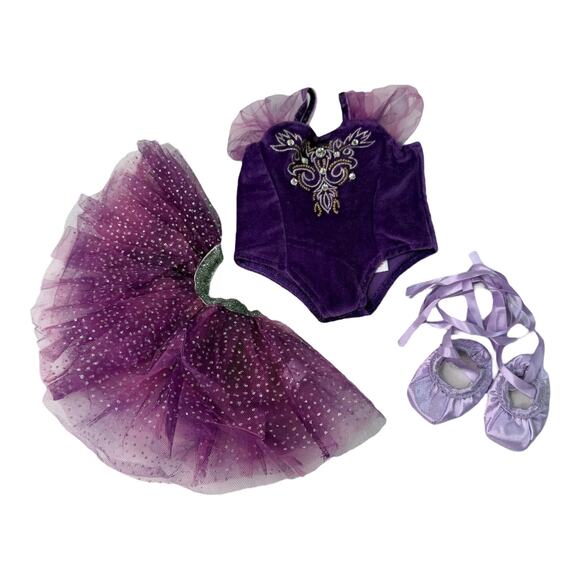 American Girl Leotard Tutu Ballet Slipper Shoes Sugar Plum Fairy Outfit Set New - Picture 3 of 8